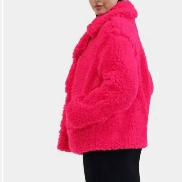 UGG Gertrude Teddy Coat Short Pink NWOT XS, Soft Pink Coat - Picture 5 of 6